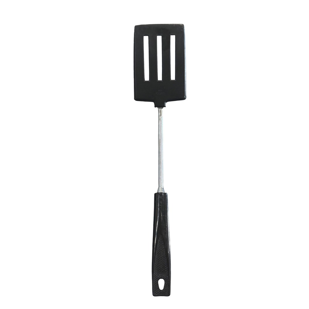 Vintage EKCO USA Slotted Turner Spatula Black Nylon Stainless Kitchen Utensil